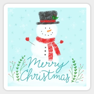 Merry Christmas Snowman Sticker